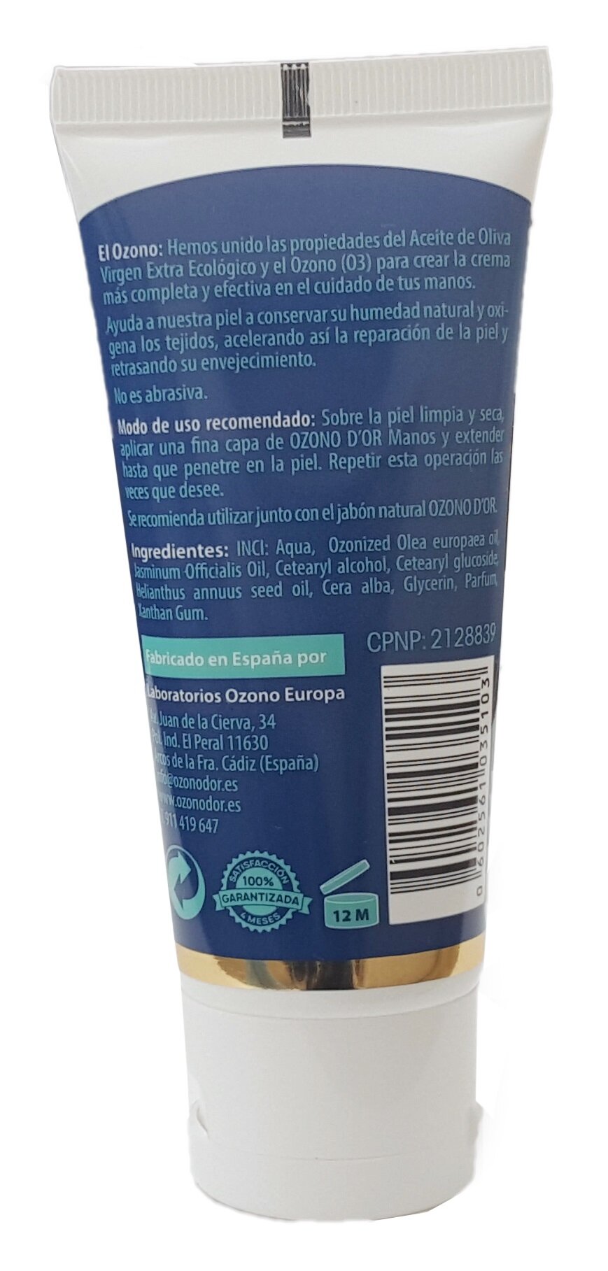 Crema De Manos Ozono 50 Ml - Cosmética Natural OZONO D'OR